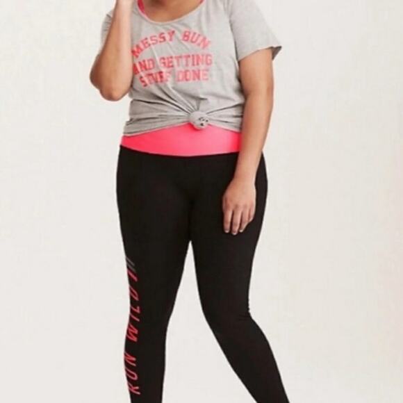 Torrid Active Run Wild Leggings Size 2X High Rise Graphic Print Neon Gym Train - Picture 5 of 14